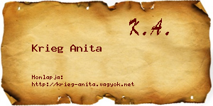 Krieg Anita névjegykártya